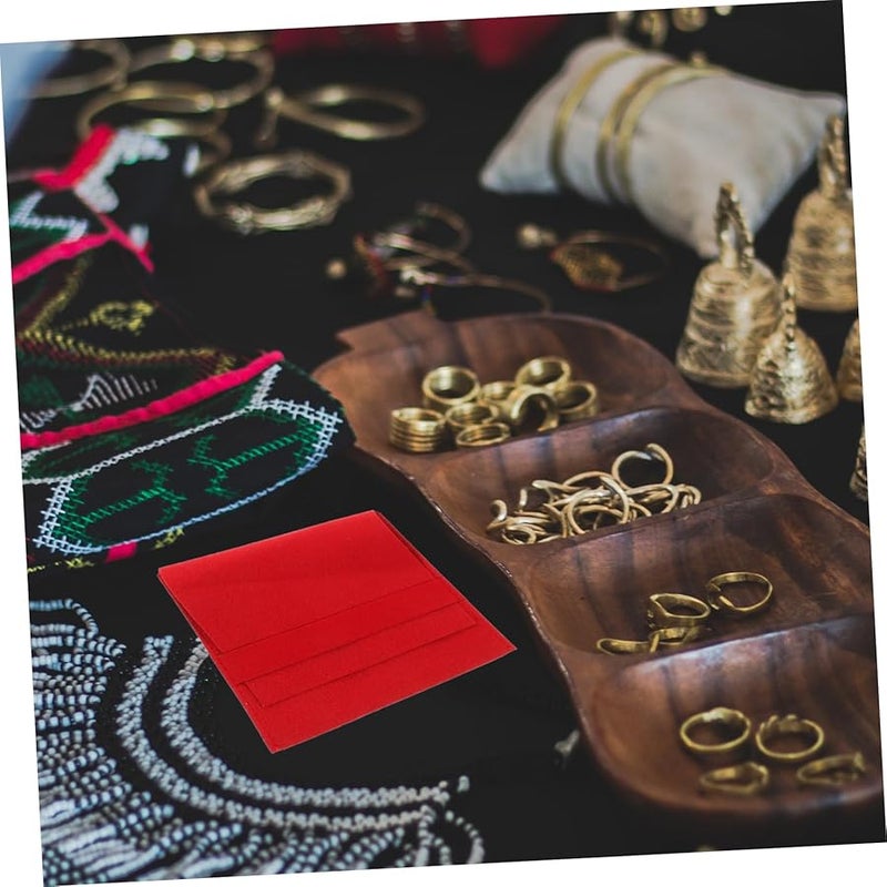 حقيبة سفر مجوهرات حمراء منظم تخزين مزدوج الجوانب للقلائد والأقراط والأساور - Image 4